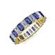 3 - Kerry 5x3 mm Emerald Cut Iolite and Diamond Side Gallery Work Eternity Band 