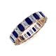 3 - Kerry 5x3 mm Emerald Cut Blue Sapphire and Diamond Side Gallery Work Eternity Band 
