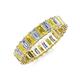 3 - Kerry 5x3 mm Emerald Cut Yellow Sapphire and Diamond Side Gallery Work Eternity Band 