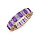 3 - Kerry 5x3 mm Emerald Cut Amethyst and Diamond Side Gallery Work Eternity Band 