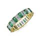 3 - Kerry 5x3 mm Emerald Cut Diamond and Lab Created Alexandrite Side Gallery Work Eternity Band 