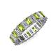 3 - Kerry 5x3 mm Emerald Cut Peridot and Diamond Side Gallery Work Eternity Band 
