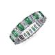 3 - Kerry 5x3 mm Emerald Cut Diamond and Lab Created Alexandrite Side Gallery Work Eternity Band 