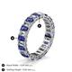 4 - Kerry 5x3 mm Emerald Cut Iolite and Diamond Side Gallery Work Eternity Band 