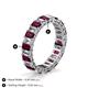 4 - Kerry 5x3 mm Emerald Cut Rhodolite Garnet and Diamond Side Gallery Work Eternity Band 
