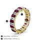 4 - Kerry 5x3 mm Emerald Cut Rhodolite Garnet and Diamond Side Gallery Work Eternity Band 