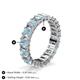 4 - Kerry 5x3 mm Emerald Cut Aquamarine and Lab Grown Diamond Side Gallery Work Eternity Band 
