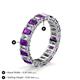 4 - Kerry 5x3 mm Emerald Cut Amethyst and Lab Grown Diamond Side Gallery Work Eternity Band 