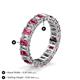 4 - Kerry 5x3 mm Emerald Cut Pink Tourmaline and Lab Grown Diamond Side Gallery Work Eternity Band 