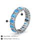 4 - Kerry 5x3 mm Emerald Cut Blue Topaz and Lab Grown Diamond Side Gallery Work Eternity Band 