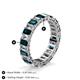 4 - Kerry 5x3 mm Emerald Cut London Blue Topaz and Lab Grown Diamond Side Gallery Work Eternity Band 