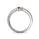 5 - Delise 3.40mm Round Ruby and Peridot with Side Diamonds Bypass Ring 