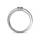 5 - Delise 3.40mm Round Iolite and Rhodolite Garnet with Side Diamonds Bypass Ring 