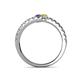 5 - Delise 3.40mm Round Iolite and Yellow Sapphire with Side Diamonds Bypass Ring 