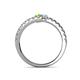 5 - Delise 3.40mm Round Peridot and Aquamarine with Side Diamonds Bypass Ring 