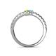 5 - Delise 3.40mm Round Peridot and Blue Topaz with Side Diamonds Bypass Ring 