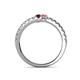 5 - Delise 3.40mm Round Red Garnet and Pink Tourmaline with Side Diamonds Bypass Ring 
