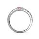 5 - Delise 3.40mm Round Pink and White Sapphire with Side Diamonds Bypass Ring 