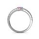 5 - Delise 3.40mm Round Pink Sapphire and Tanzanite with Side Diamonds Bypass Ring 