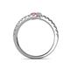 5 - Delise 3.40mm Round Pink Sapphire and Diamond with Side Diamonds Bypass Ring 