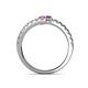5 - Delise 3.40mm Round Pink Sapphire and Iolite with Side Diamonds Bypass Ring 