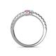 5 - Delise 3.40mm Round Pink Sapphire and Aquamarine with Side Diamonds Bypass Ring 