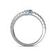 5 - Delise 3.40mm Round Blue Topaz and Iolite with Side Diamonds Bypass Ring 