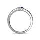 5 - Delise 3.40mm Round Diamond and Blue Sapphire with Side Diamonds Bypass Ring 
