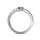 5 - Delise 3.40mm Round Blue Sapphire and Iolite with Side Diamonds Bypass Ring 