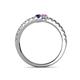 5 - Delise 3.40mm Round Blue and Pink Sapphire with Side Diamonds Bypass Ring 