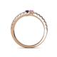 5 - Delise 3.40mm Round Blue and Pink Sapphire with Side Diamonds Bypass Ring 