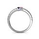 5 - Delise 3.40mm Round Blue Sapphire and Pink Tourmaline with Side Diamonds Bypass Ring 