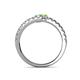 5 - Delise 3.40mm Round Aquamarine and Peridot with Side Diamonds Bypass Ring 