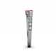 4 - Delise 3.40mm Round Amethyst and Pink Tourmaline with Side Diamonds Bypass Ring 
