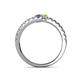 5 - Delise 3.40mm Round Amethyst and Peridot with Side Diamonds Bypass Ring 