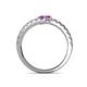 5 - Delise 3.40mm Round Amethyst and Rhodolite Garnet with Side Diamonds Bypass Ring 
