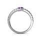 5 - Delise 3.40mm Round Amethyst and Blue Sapphire with Side Diamonds Bypass Ring 