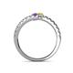 5 - Delise 3.40mm Round Amethyst and Yellow Sapphire with Side Diamonds Bypass Ring 