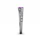 4 - Delise 3.40mm Round Amethyst with Side Diamonds Bypass Ring 