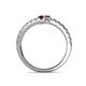 5 - Delise 3.40mm Round Red Garnet and Iolite with Side Diamonds Bypass Ring 