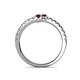 5 - Delise 3.40mm Round Red Garnet with Side Diamonds Bypass Ring 