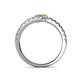 5 - Delise 3.40mm Round Diamond and Yellow Sapphire with Side Diamonds Bypass Ring 