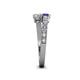 4 - Delise 5.00mm Round Iolite and White Sapphire with Side Diamonds Bypass Ring 