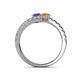 5 - Delise 5.00mm Round Iolite and Citrine with Side Diamonds Bypass Ring 