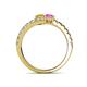 5 - Delise 5.00mm Round Yellow and Pink Sapphire with Side Diamonds Bypass Ring 