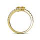 5 - Delise 5.00mm Round Citrine with Side Diamonds Bypass Ring 