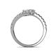 5 - Delise 5.00mm Round White Sapphire and Diamond with Side Diamonds Bypass Ring 