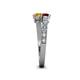 4 - Delise 5.00mm Round Red Garnet and Citrine with Side Diamonds Bypass Ring 