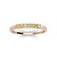 3 - Erica 2.00 mm Princess Cut Yellow Sapphire and Diamond 7 Stone Wedding Band 