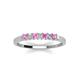 3 - Erica 2.00 mm Princess Cut Pink Sapphire and Diamond 7 Stone Wedding Band 